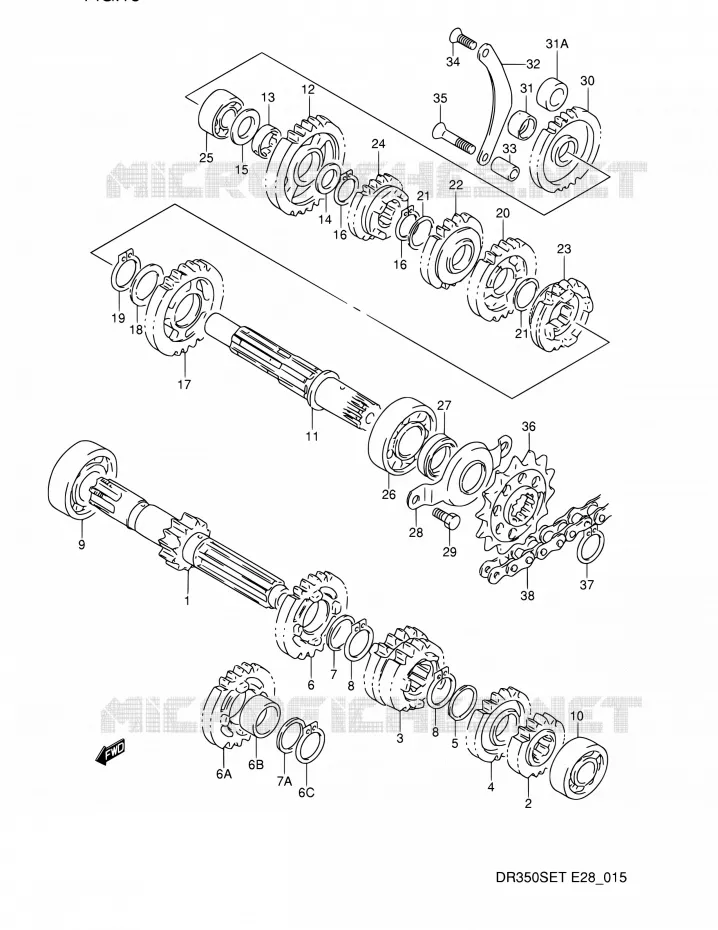 TRANSMISSION Suzuki MOTO 350 DR 1994  DR350SE R (E03,E28,E33)