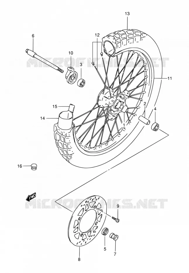 VOORWIEL Suzuki MOTO 350 DR 1996  DR350SET(E24,E34)