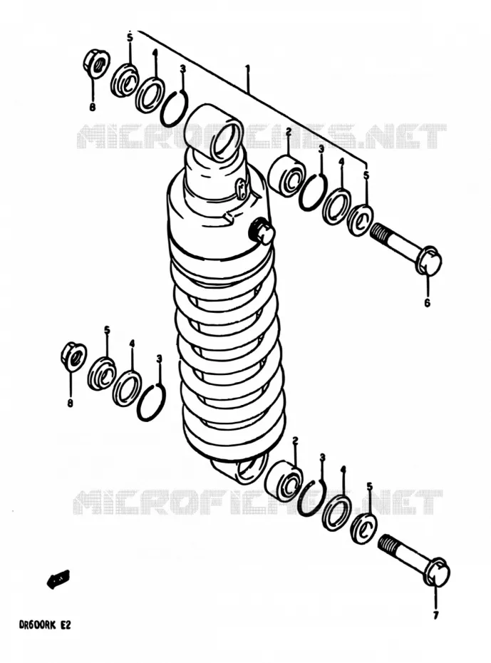 ACHTER SCHOKDEMPER Suzuki MOTO 600 DR 1987  DR600R H/DR600RU H