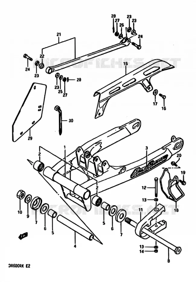 SWINGARM (MODELE G/H/J) Suzuki MOTO 600 DR 1987  DR600R H/DR600RU H
