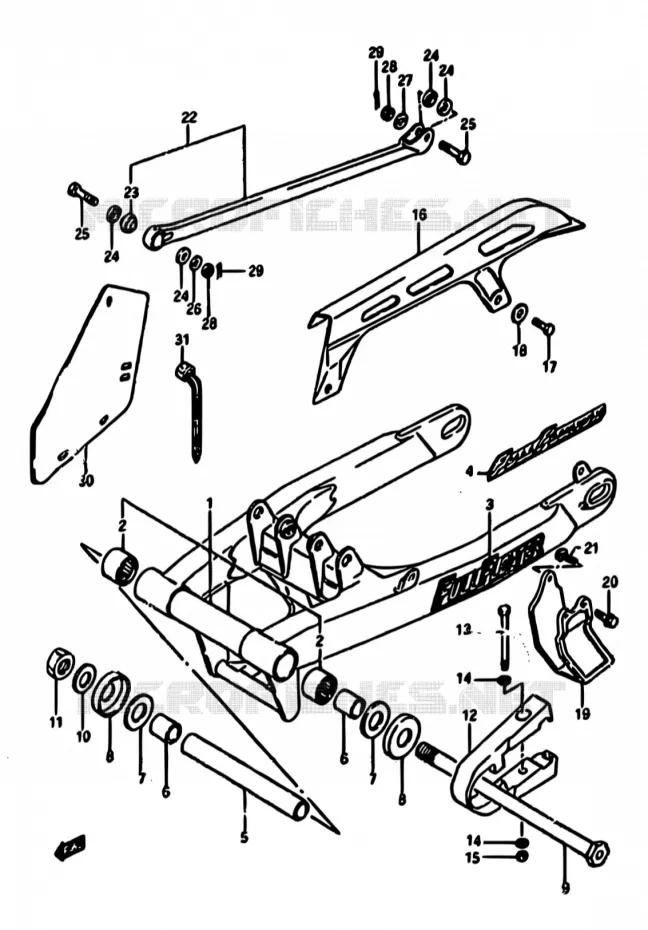 SWINGARM Suzuki MOTO 600 DR 1989  DR600S F/DR600SU F