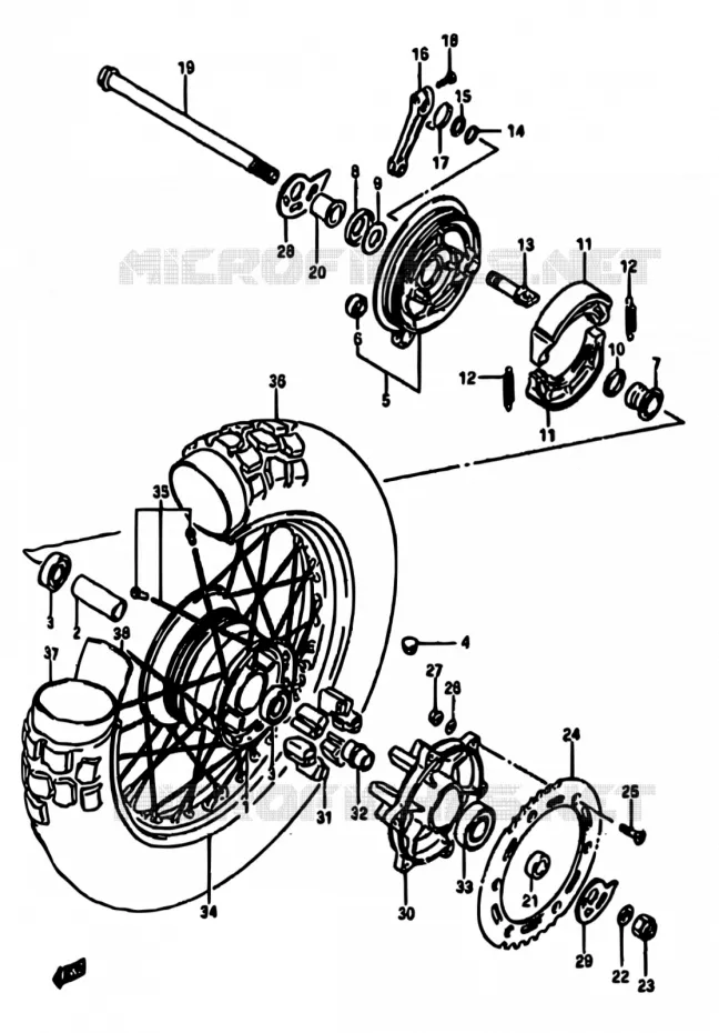 ACHTERWIEL Suzuki MOTO 600 DR 1988  DR600S J/DR600SU J