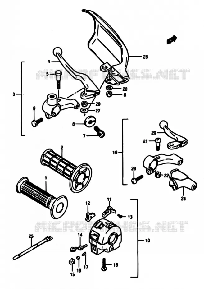 LINKER HANDGREEP Suzuki MOTO 600 DR 1988  DR600S J/DR600SU J
