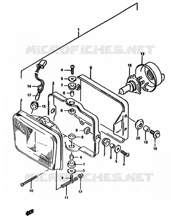KOPLAMP (MODELE R) Suzuki MOTO 650 DR 1994  DR650R R/DR650RU R