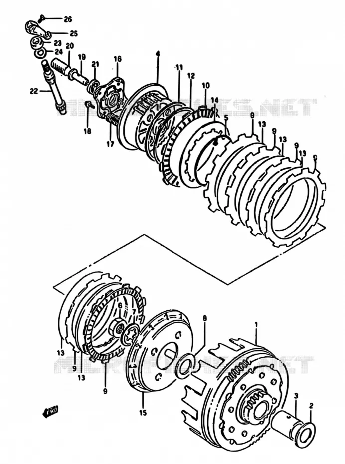 KOPPELING (MODELE R) Suzuki MOTO 650 DR 1994  DR650R R/DR650RU R