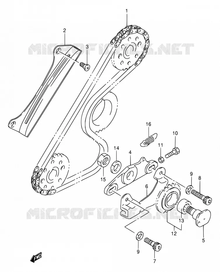 SLINGERKETEN Suzuki MOTO 650 DR 1994  DR650RE R/DR650REU R
