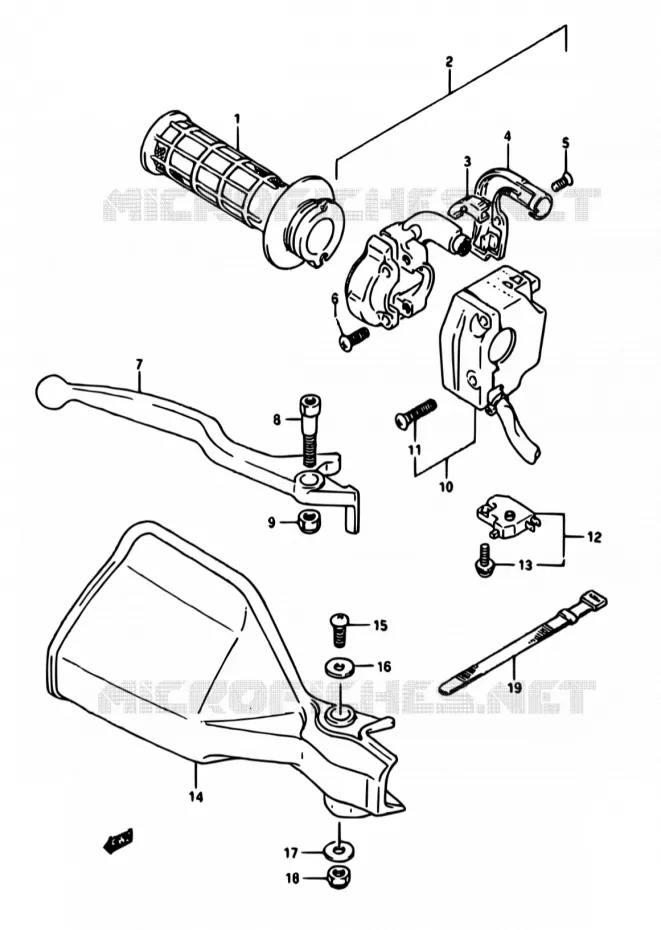 RIGHT SWITCH  Suzuki MOTO 650 DR 1990  DR650RS M/DR650RSU M