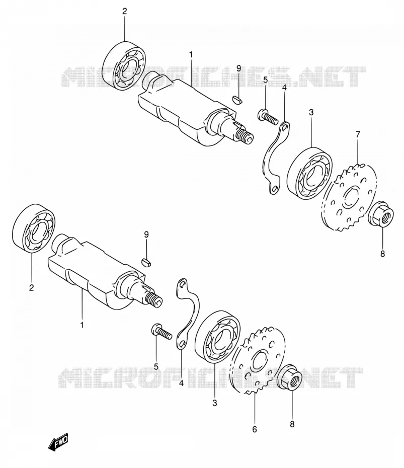 CRANK BALANCER (MODELE M/N) Suzuki MOTO 650 DR 1991  DR650RSE M/DR650RSEU M