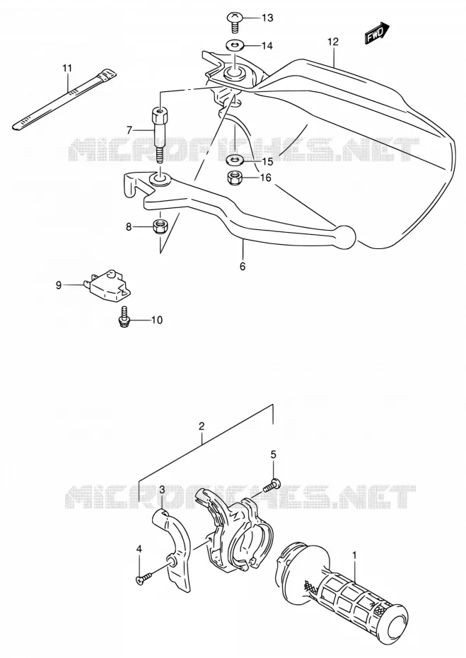 RECHTER HENDEL (MODELE M) Suzuki MOTO 650 DR 1991  DR650RSE M/DR650RSEU M
