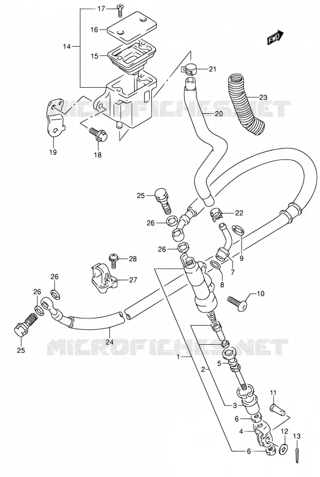ACHTER HOOFDREMCILINDER Suzuki MOTO 650 DR 1994  DR650RSE R/DR650RSEU R
