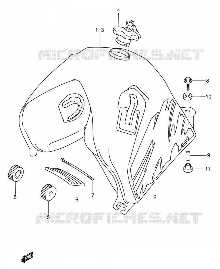 BENZINETANK (MODELE N/P/R/S) Suzuki MOTO 650 DR 1995  DR650RSE S/DR650RSEU S