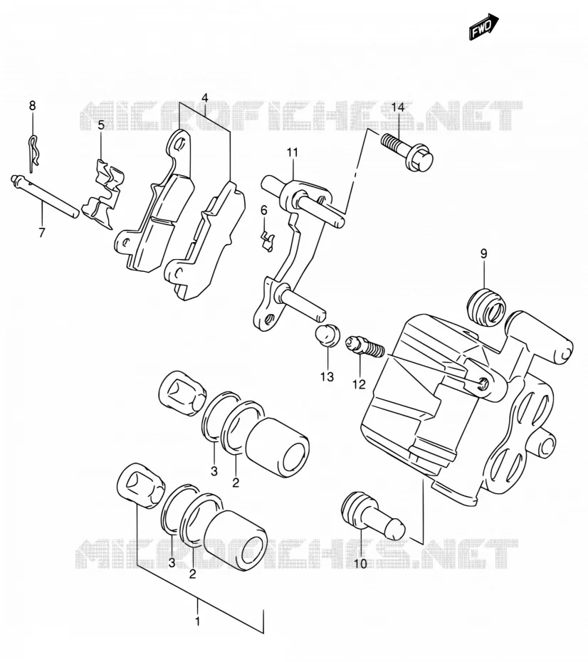 REAR CALIPER Suzuki MOTO 650 DR 1995  DR650RSE S/DR650RSEU S