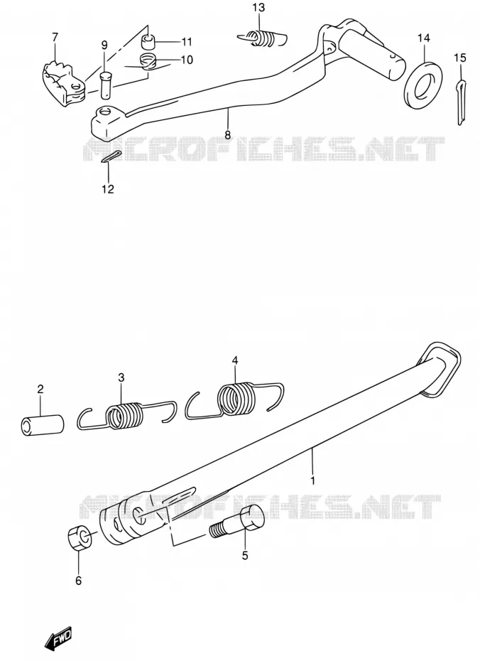 STAND - ACHTER REMPEDAAL Suzuki MOTO 650 DR 1995  DR650RSE S/DR650RSEU S
