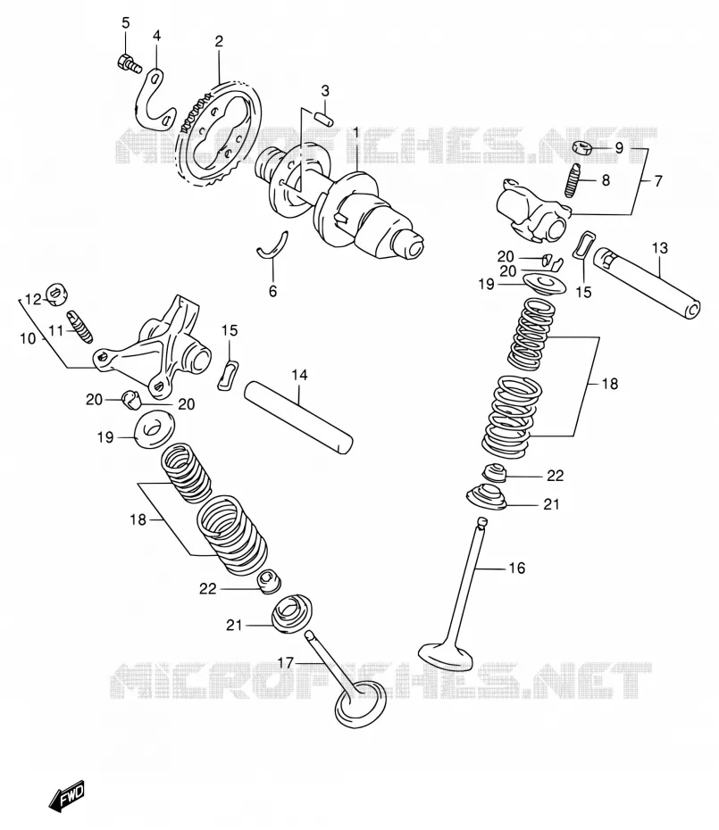 NOKKENAS - VALVES Suzuki MOTO 650 DR 1996  DR650SET/DR650SEUT
