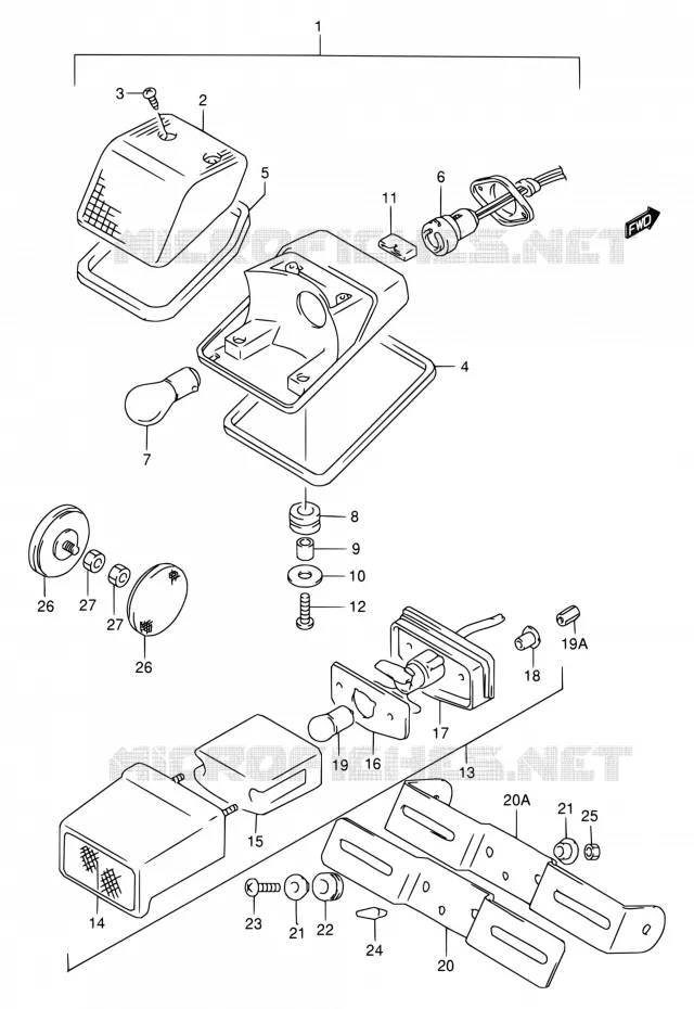 ACHTERLICHT Suzuki MOTO 650 DR 1997  DR650SE V/DR650SEU V