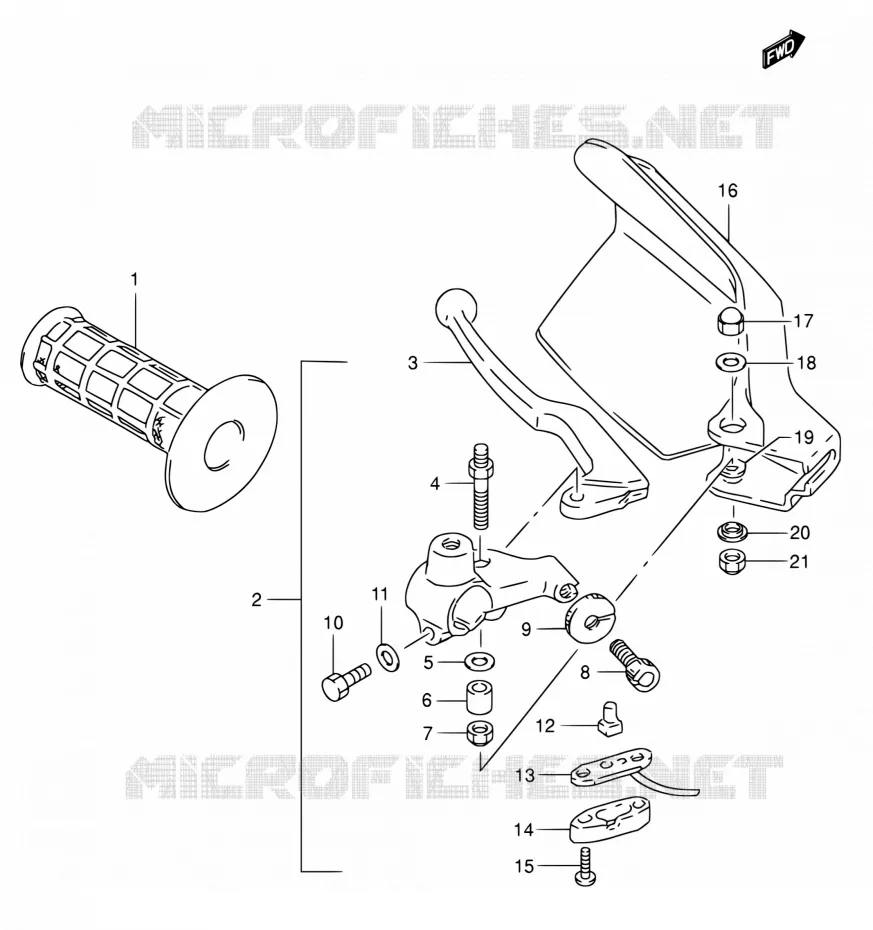 LINKER HENDEL - HANDGREEP Suzuki MOTO 650 DR 2001  DR650SE K1 (E03,E28,E33)