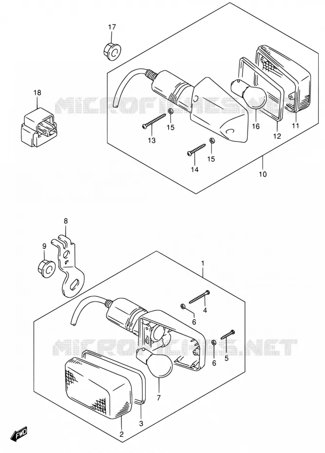 INDICATOREN Suzuki MOTO 650 DR 2001  DR650SE K1 (E04,E17,E24,E34)