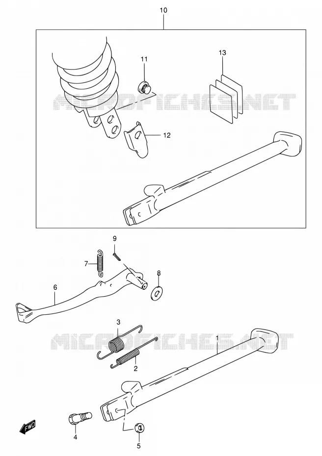 STAND - ACHTER REMPEDAAL Suzuki MOTO 650 DR 2001  DR650SEK1(E54)