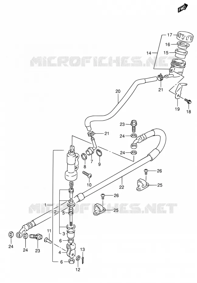 ACHTER HOOFDREMCILINDER Suzuki MOTO 650 DR 2003  DR650SE K3 (E03,E28,E33)