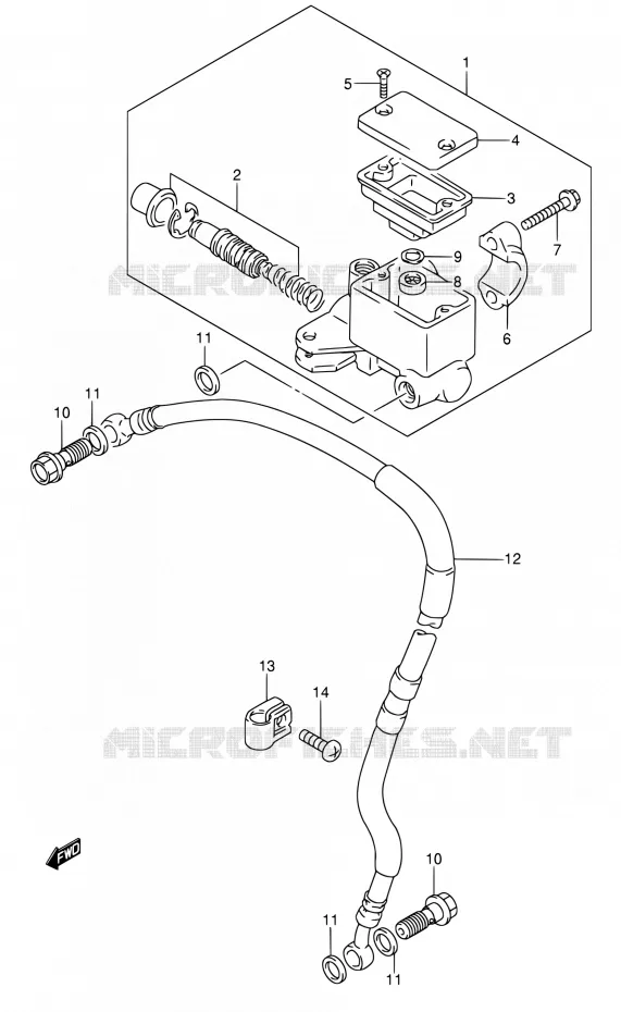 FRONT HOOFDREMCILINDER Suzuki MOTO 650 DR 2003  DR650SE K3 (E03,E28,E33)