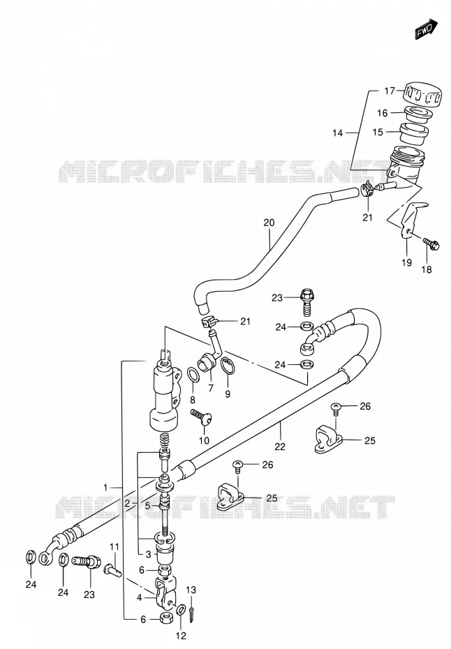 ACHTER HOOFDREMCILINDER Suzuki MOTO 650 DR 2004  DR650SEK4(E24)