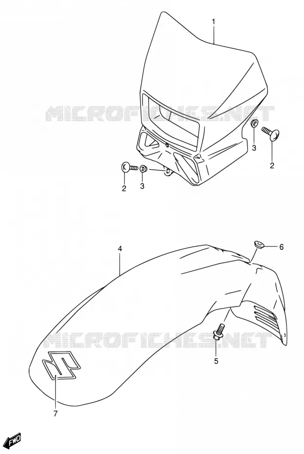 HEADLIGHT BOWL (MODELE K5 E24) Suzuki MOTO 650 DR 2004  DR650SEK4(E24)