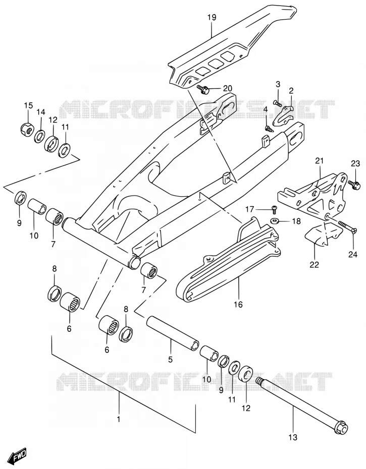 SWINGARM Suzuki MOTO 650 DR 2004  DR650SEK4(E24)