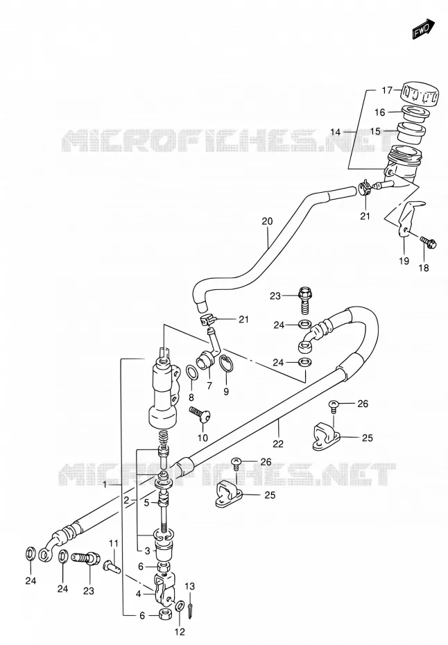 ACHTER HOOFDREMCILINDER Suzuki MOTO 650 DR 2005  DR650SEK5(E24)