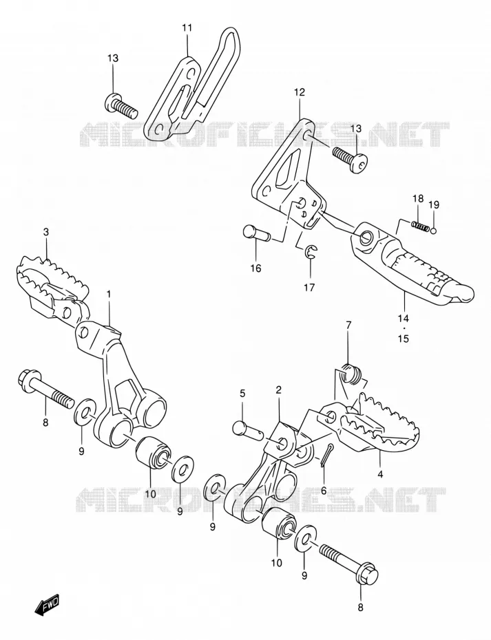 FOOTREST Suzuki MOTO 650 DR 2005  DR650SEK5(E24)