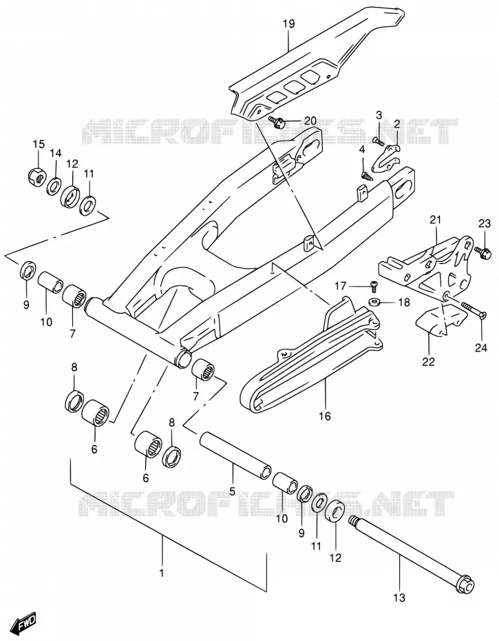 SWINGARM Suzuki MOTO 650 DR 2005  DR650SEK5(E24)