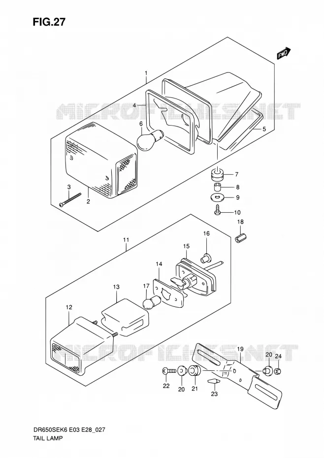 ACHTERLICHT Suzuki MOTO 650 DR 2010  DR650SE L0 (E03,E28,E33)