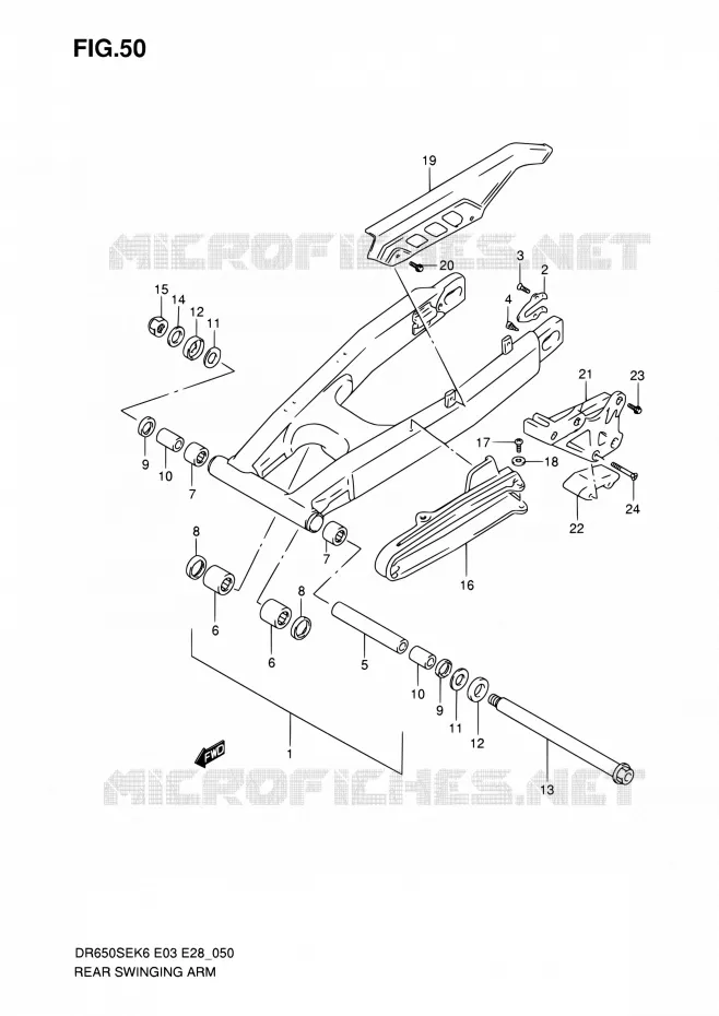 SWINGARM Suzuki MOTO 650 DR 2010  DR650SE L0 (E03,E28,E33)