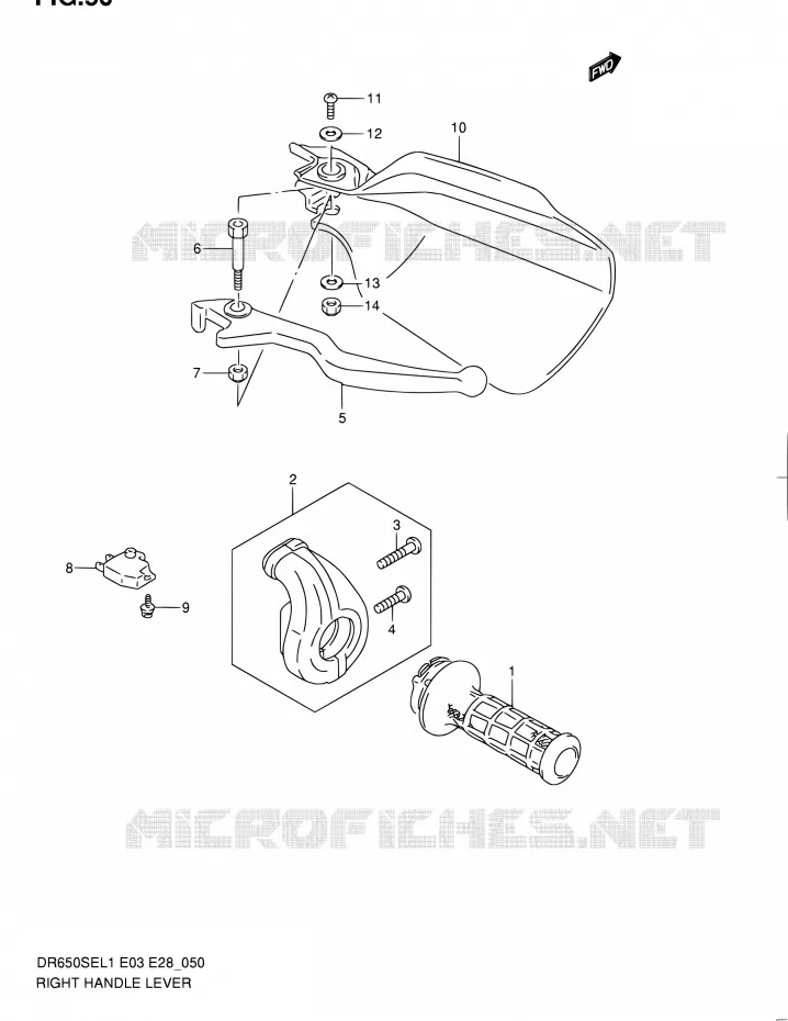 RECHTER HENDEL Suzuki MOTO 650 DR 2011  DR650SE L1 (E03,E28,E33)