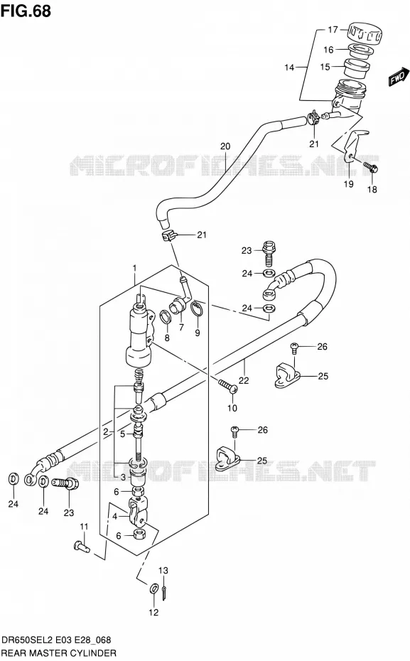 ACHTER HOOFDREMCILINDER Suzuki MOTO 650 DR 2012  DR650SE L2 (E03,E28,E33)