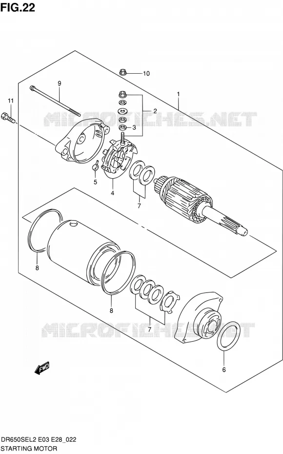 STARTMOTOR Suzuki MOTO 650 DR 2012  DR650SE L2 (E03,E28,E33)