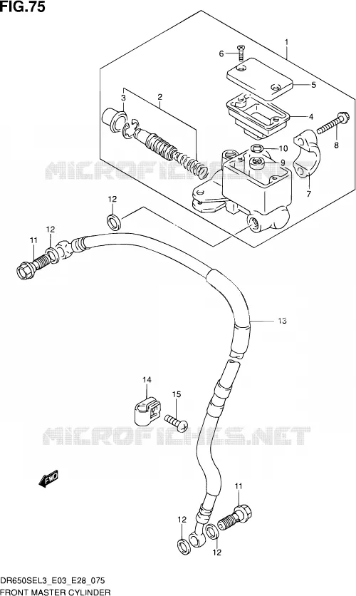 FRONT HOOFDREMCILINDER Suzuki MOTO 650 DR 2013  DR650SE L3 (E03,E28,E33)