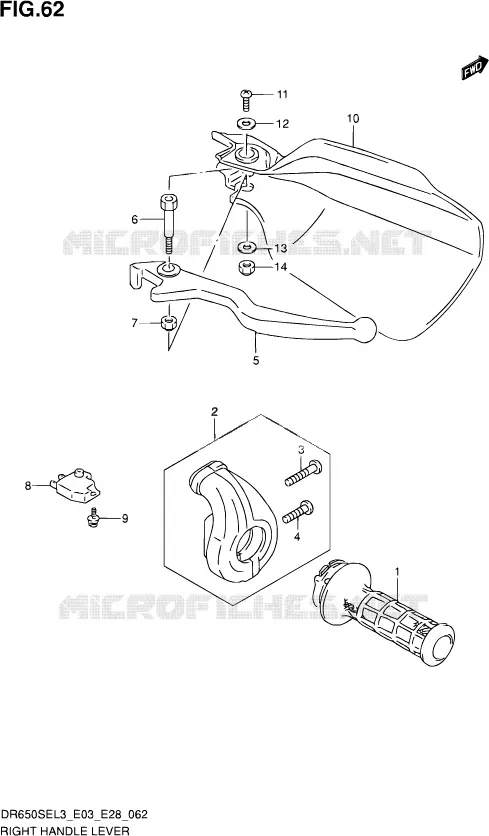 RECHTER HENDEL Suzuki MOTO 650 DR 2013  DR650SE L3 (E03,E28,E33)