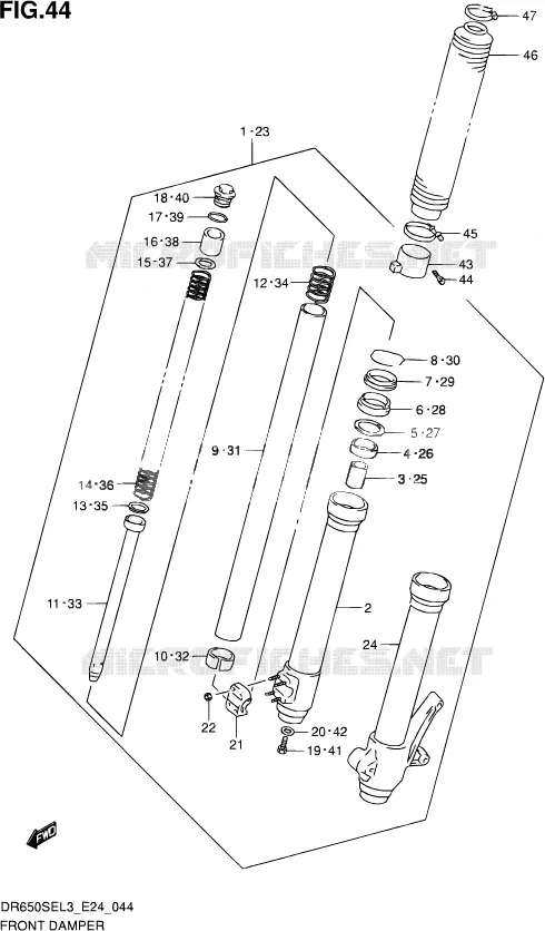 FRONT SCHOKDEMPER Suzuki MOTO 650 DR 2013  DR650SE L3 (E24)