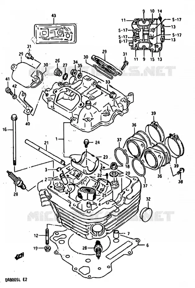 CILINDERKOP Suzuki MOTO 800 DR 1990  DR800S L/DR800SU L
