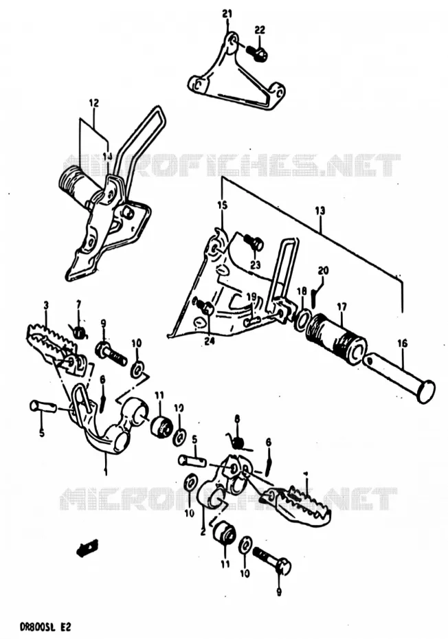 FOOTREST Suzuki MOTO 800 DR 1990  DR800S L/DR800SU L