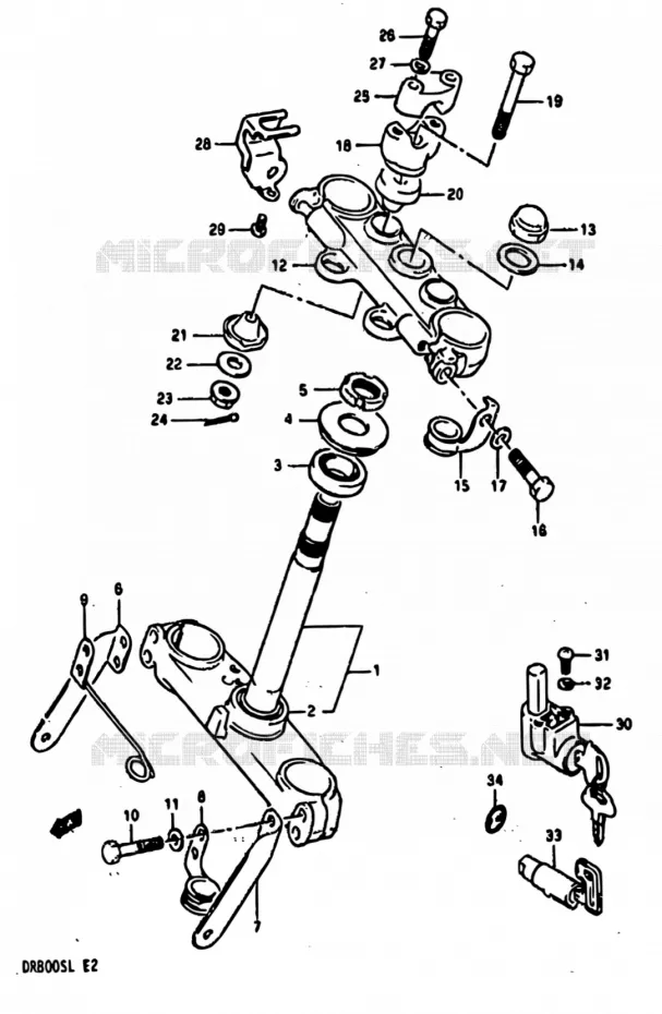 STUURKOLOM Suzuki MOTO 800 DR 1990  DR800S L/DR800SU L