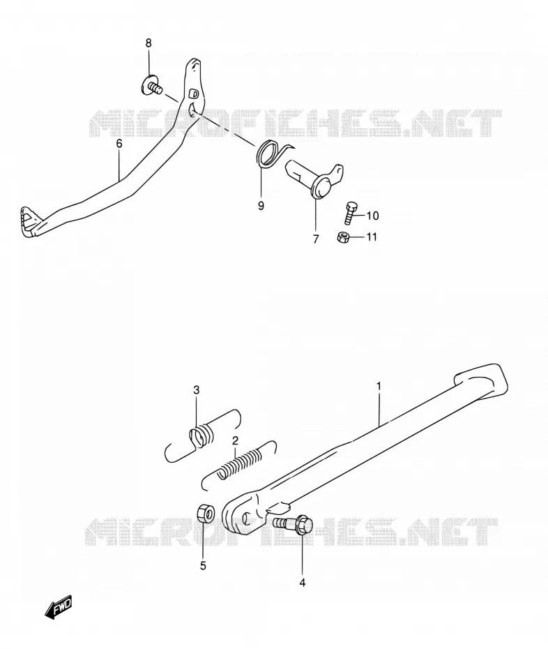 STAND - ACHTER REMPEDAAL Suzuki MOTO 800 DR 1991  DR800S M/DR800SU M