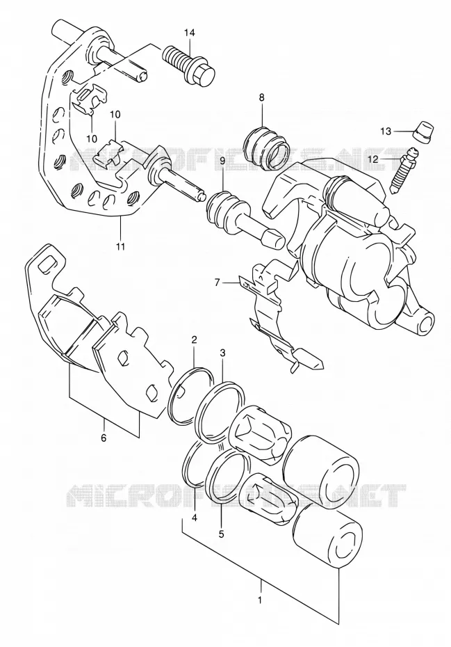 FRONT CALIPER (MODELE M/N/P/R/S) Suzuki MOTO 800 DR 1993  DR800S P/DR800SU P