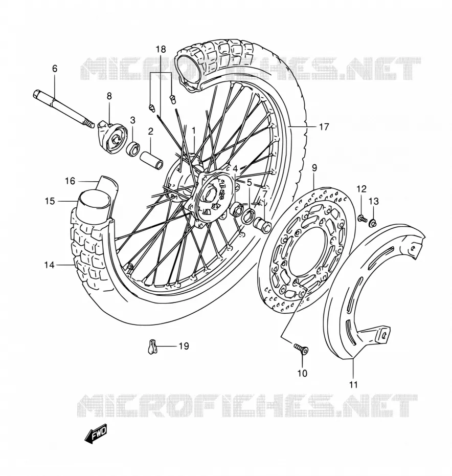 VOORWIEL Suzuki MOTO 800 DR 1993  DR800S P/DR800SU P