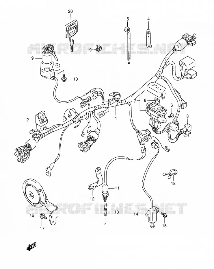 BEDRADING (MODELE M/N/P/R) Suzuki MOTO 800 DR 1994  DR800S R/DR800SU R