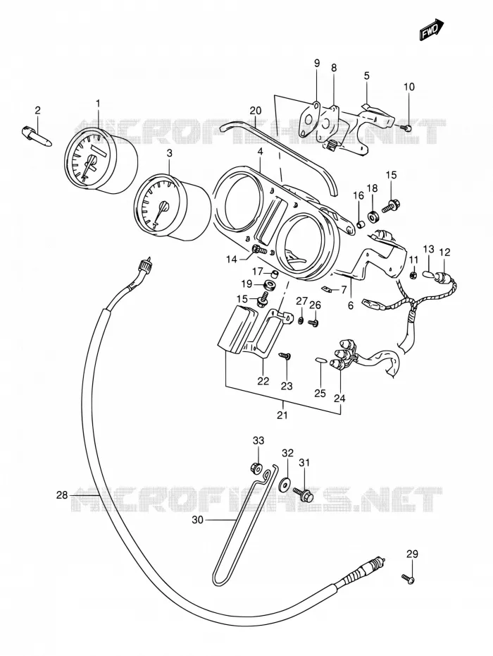 SNELHEIDSMETER (MODELE M/N/P/R) Suzuki MOTO 800 DR 1994  DR800S R/DR800SU R