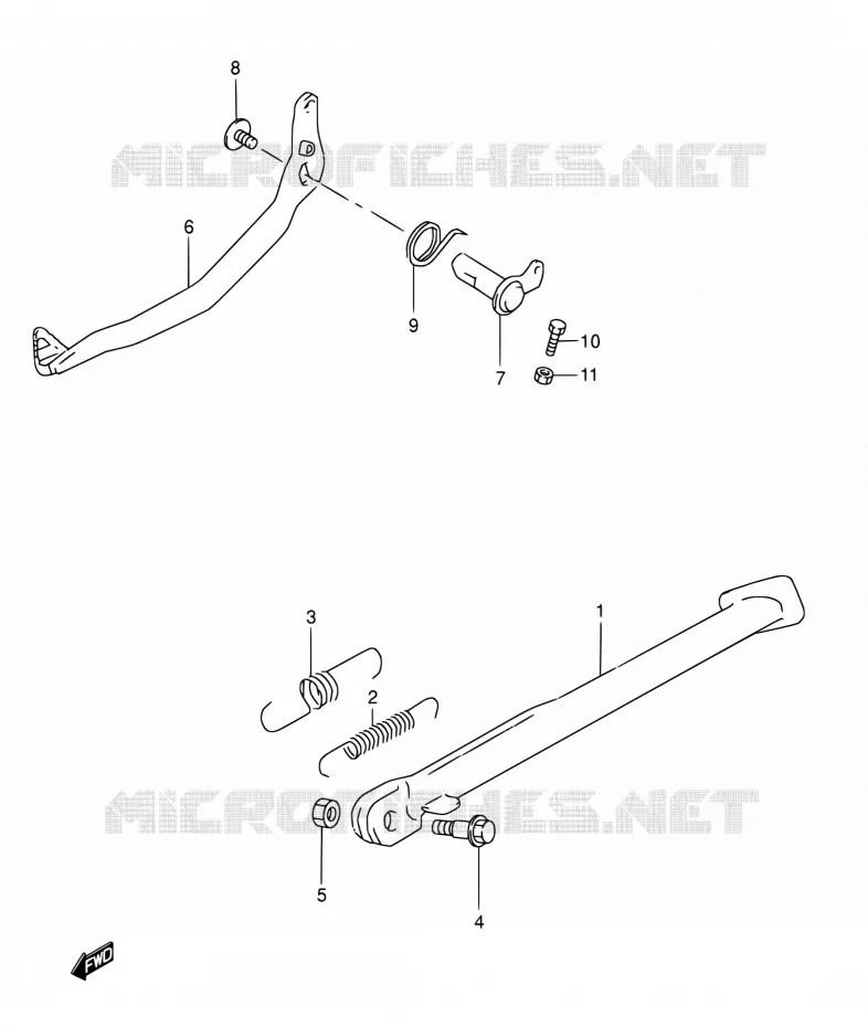 STAND - ACHTER REMPEDAAL Suzuki MOTO 800 DR 1994  DR800S R/DR800SU R