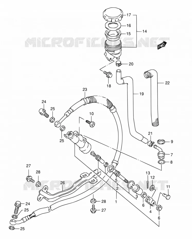 ACHTER HOOFDREMCILINDER Suzuki MOTO 800 DR 1995  DR800S S/DR800SU S