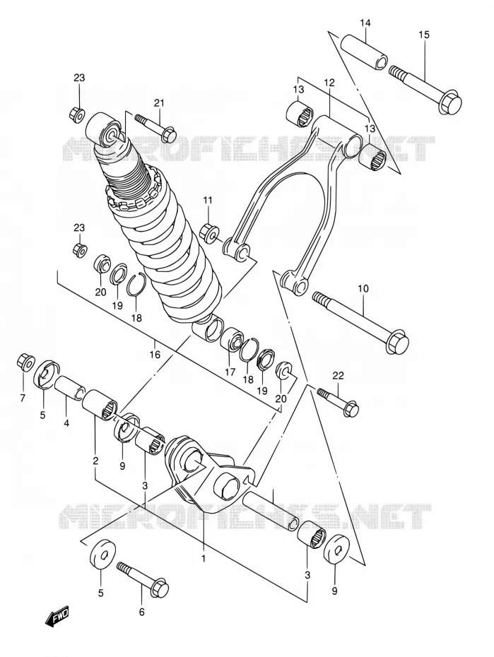 SCHOKBREKER AANEENSCHAKELING Suzuki MOTO 800 DR 1995  DR800S S/DR800SU S