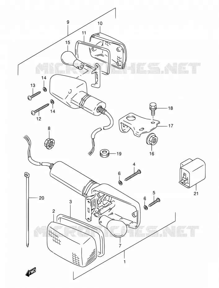 INDICATOREN (MODELE T) Suzuki MOTO 800 DR 1996  DR800S T/DR800SU T
